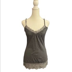 Gray with glitter detail Spaghetti strap tank top